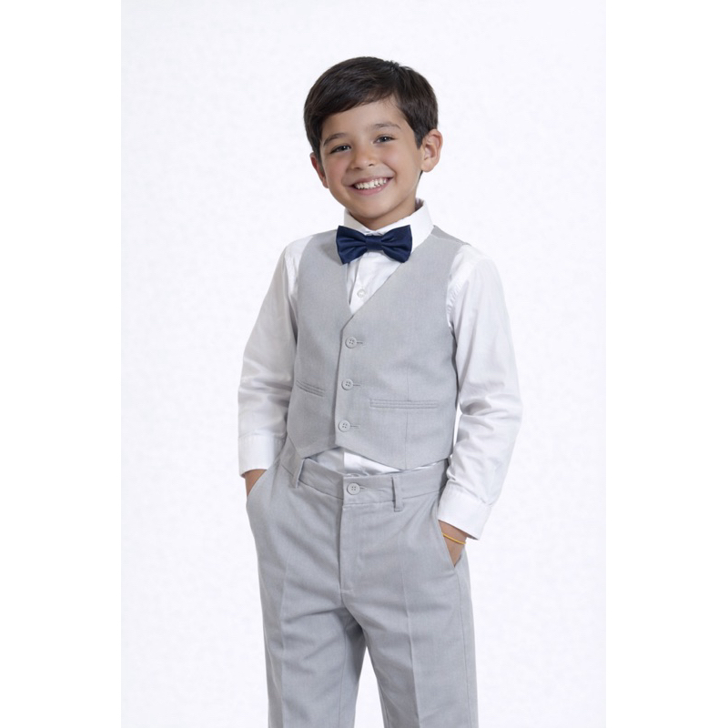 Calça e Colete Infantil Cinza Claro