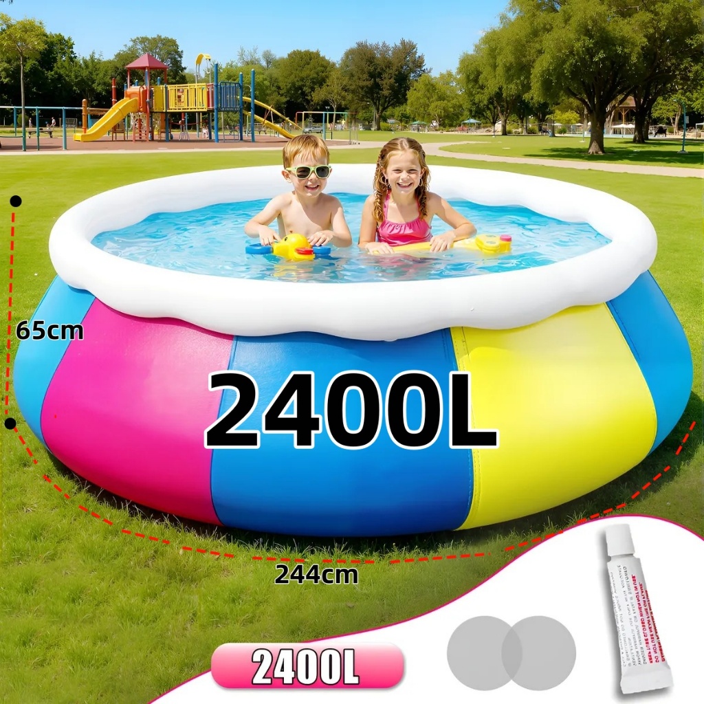 Piscina Inflável Redonda 2400L Com Suitable Indoor Outdoor Azul