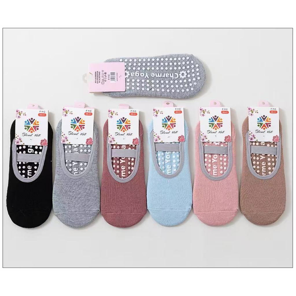 KIT 12 MEIAS YOGA PILATES C/ DERRAPANTE 36-41