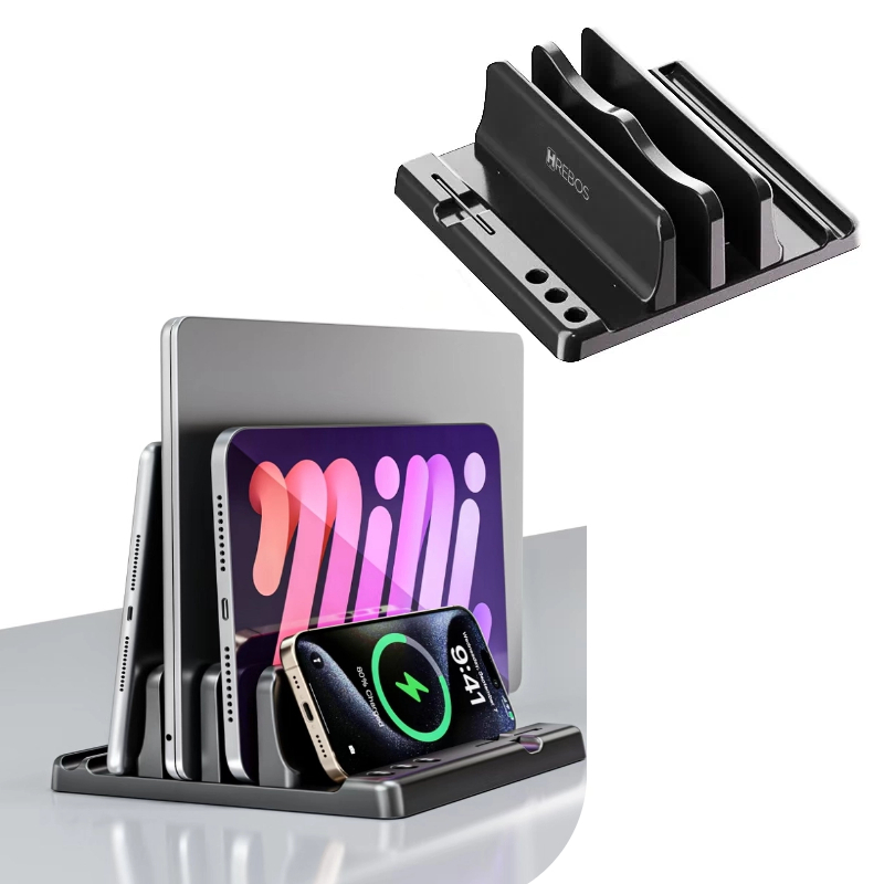 Suporte Vertical Ajustável Para Laptop Com Slot Duplo Notebook Tablet e livros- Economiza espaço SU-269