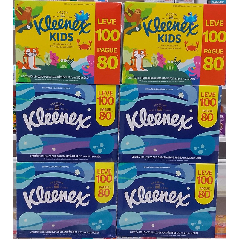 Kit de 6 Caixas de Lenço de Papel com 100 Und Cada Caixa