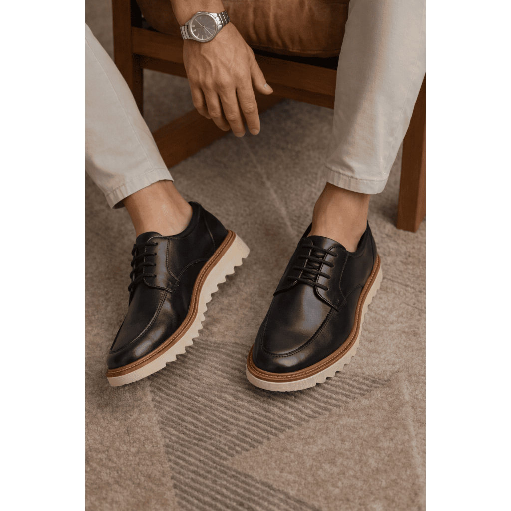 Sapato Masculino Social Couro Sintético Oxford Elegante E Durável