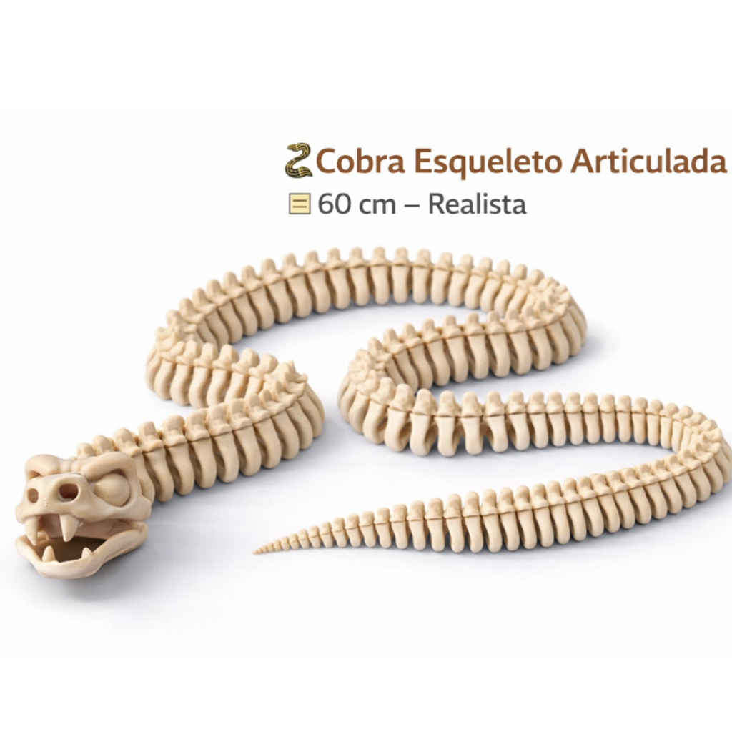 Cobra Articulada Grande 60 cm | Decorativa Colecionáveis Presentes Temáticos Envio Imediato Animais Estudo