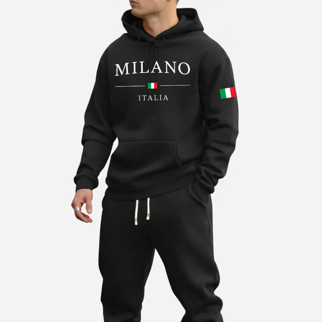 Moletom Blusa De Frio Itália Milano Bandeira Lançamento Com Capuz Flanelado Quentinho 100% Algodão Frio ENVIO IMEDIATO