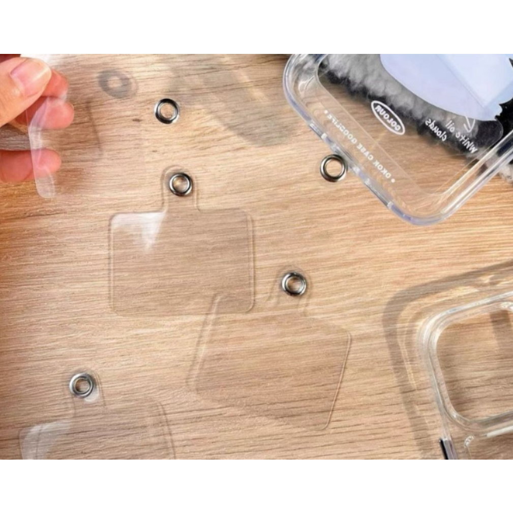 HK-Com 10 Unidades Suporte de fixação Para Cordao Telefone Celular Almofada De TPU Transparente