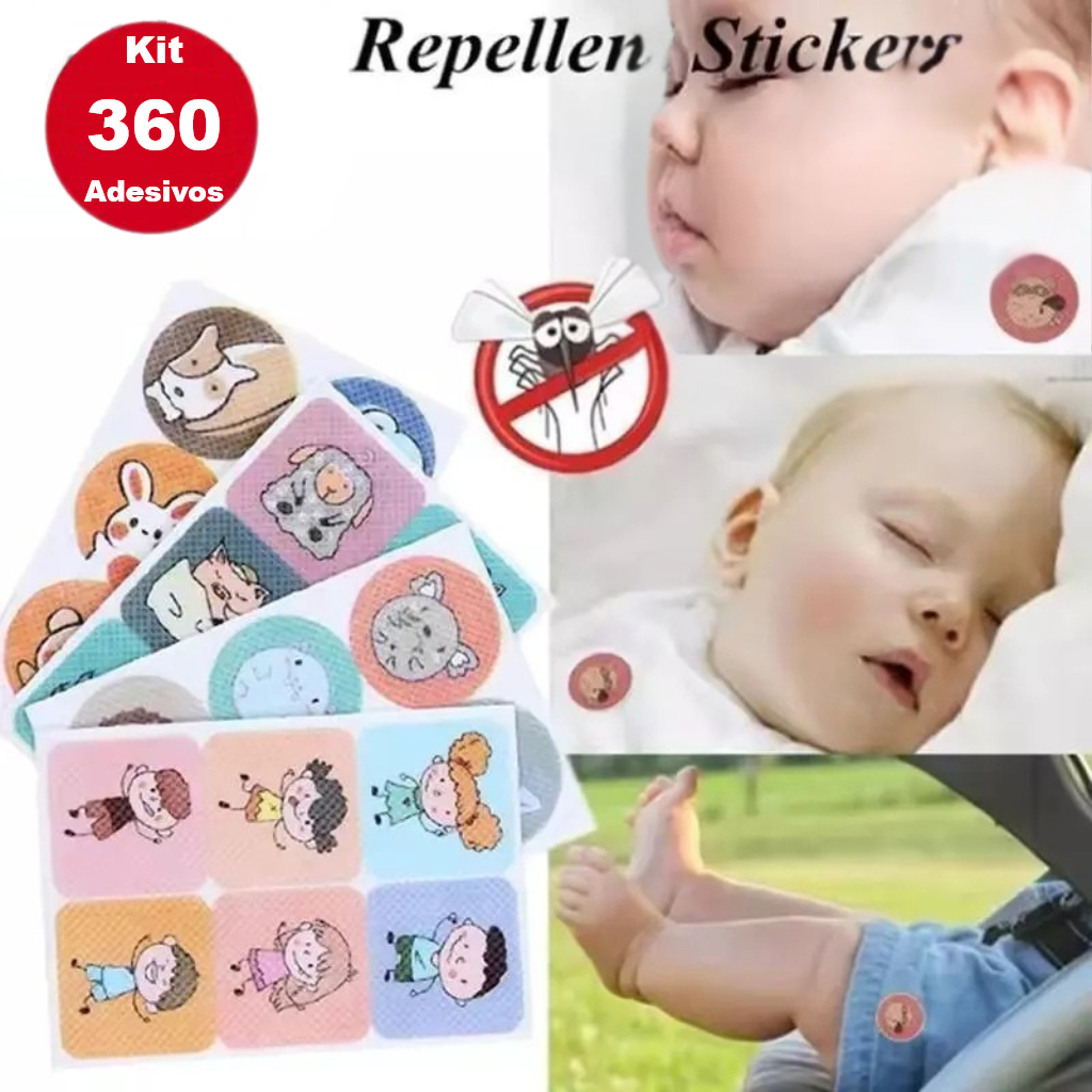 36-360 Adesivos Repelentes de Mosquito Infantil Não Tóxico 72h Proteção Insetos