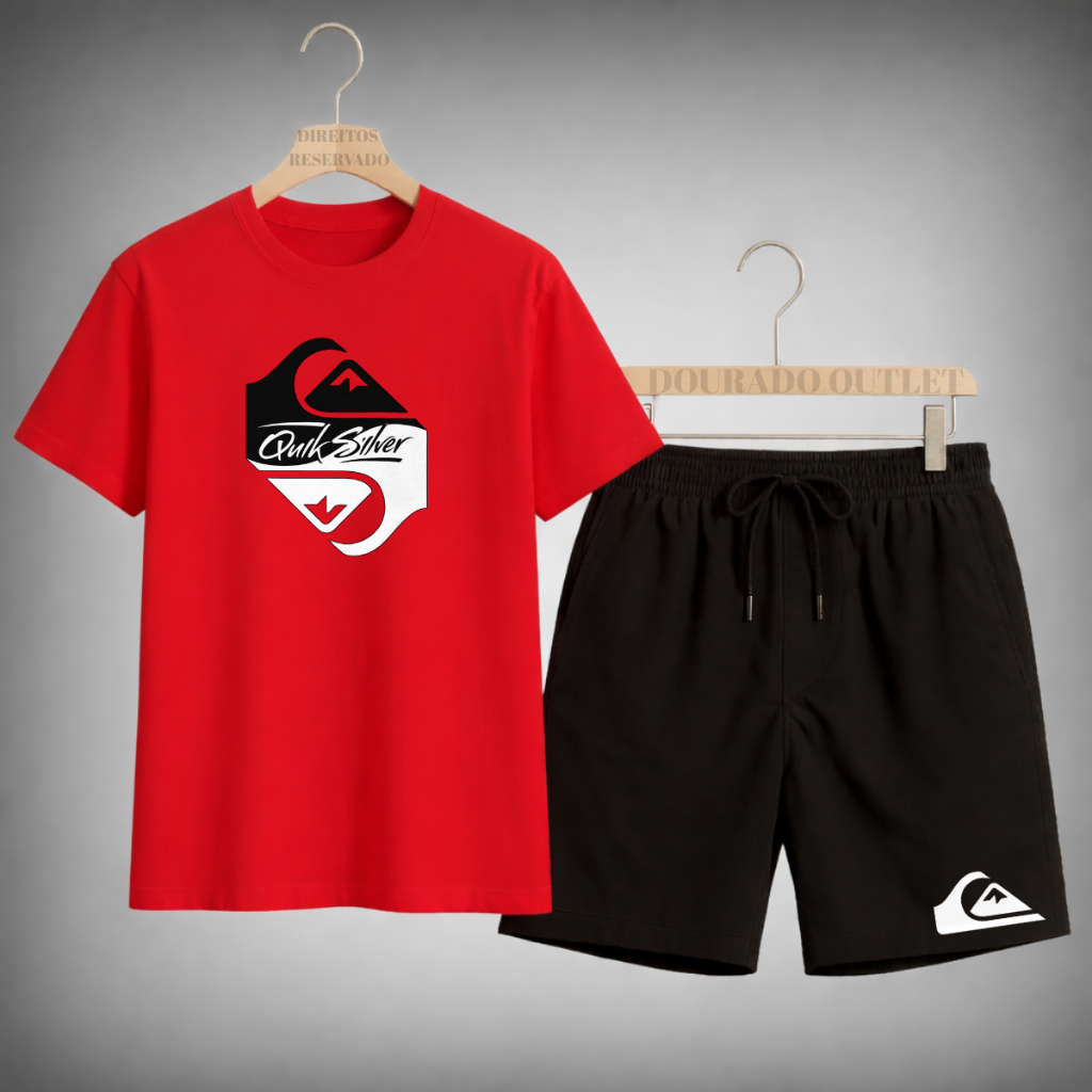 Conjunto Masculino Camiseta + Short Estilo Casual Moderno