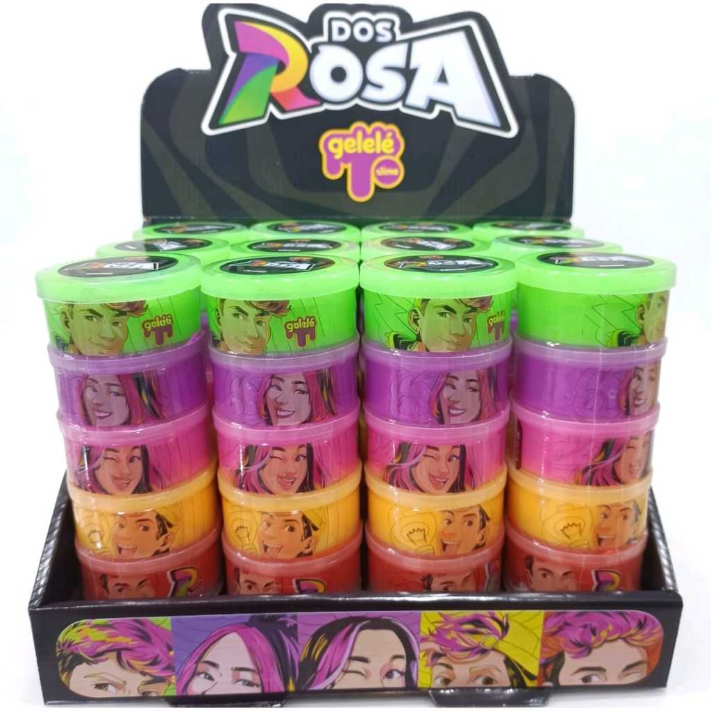 Kit Slime -com 05 Potinhos 330 g Slime Gelele Dos Rosa Youtubers Emilly, Katlen, Void, L...