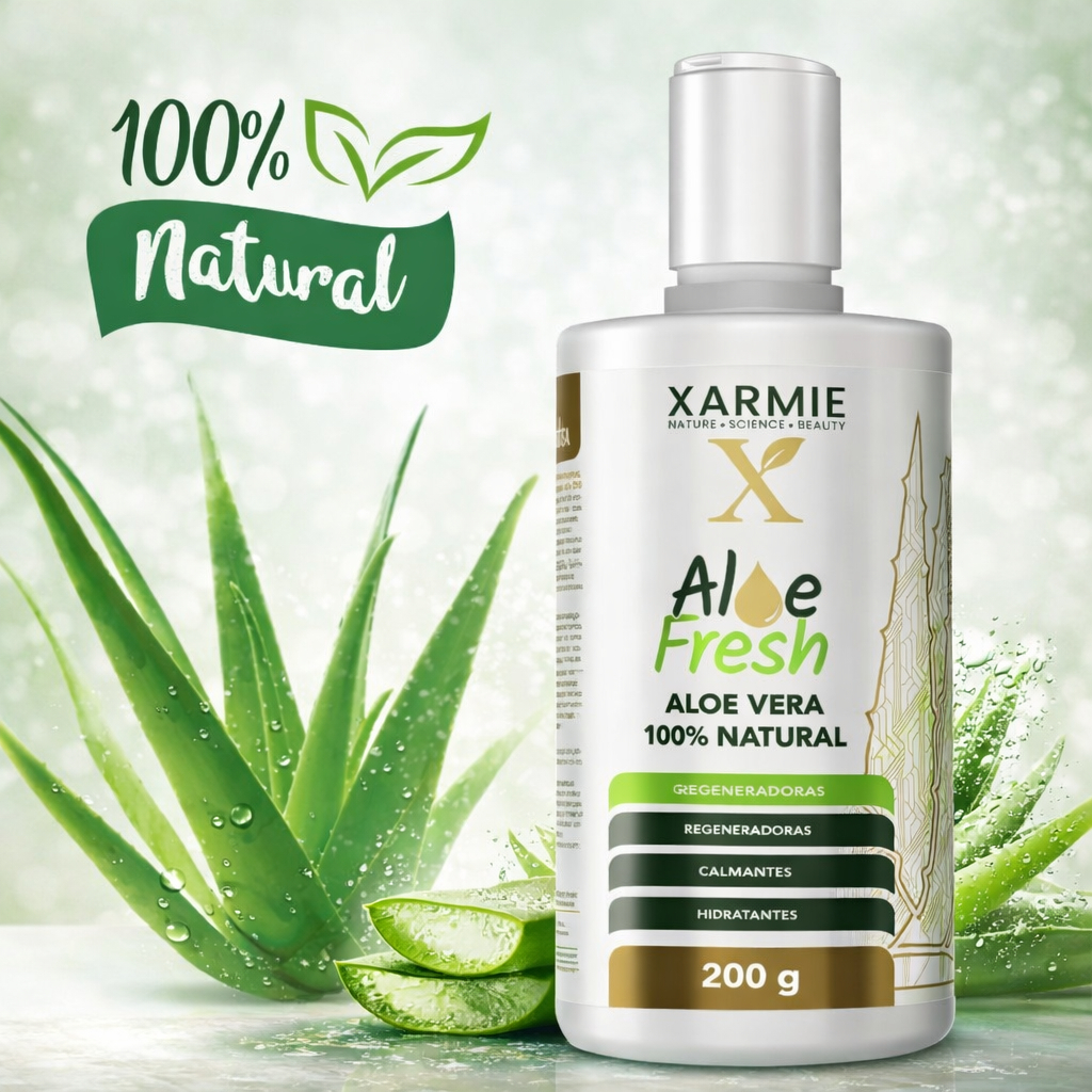 Gel de Babosa Aloe Vera 100% Natural Rosto e Corpo 200ml