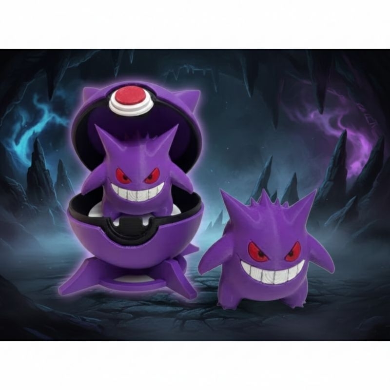 🔥 Pokébola Gengar – Impressão 3D PLA Biodegradável 🔥