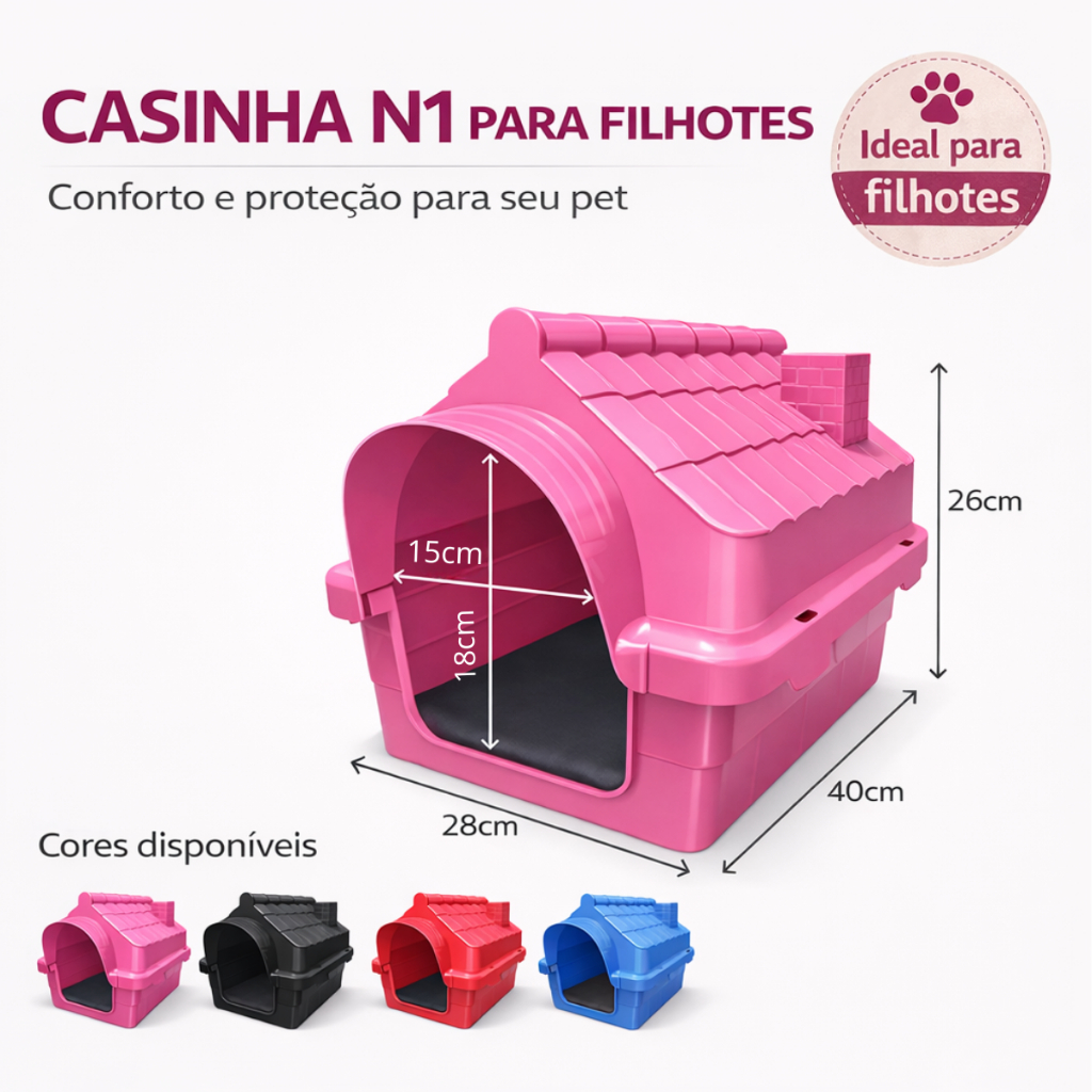Casinha Casa Cama Cachorro Filhote Gato Pequeno N1 Casa Pet Com Proteção Raios UV Desmontável