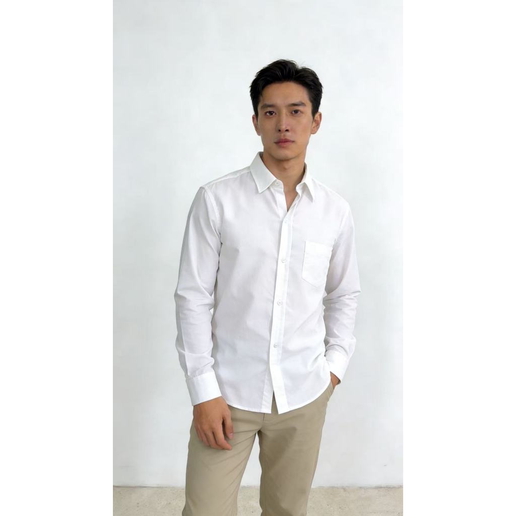 Camisa Social Manga Longa Tradicional Microfibra Com Bolso