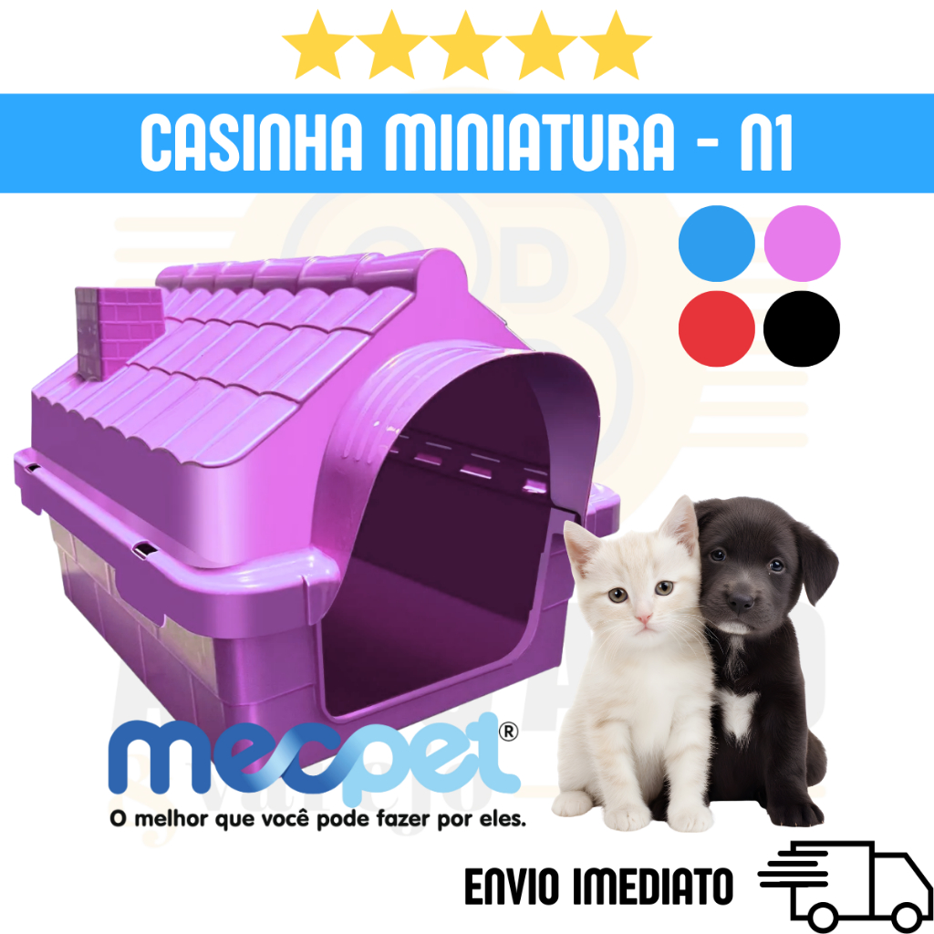 Casinha de Cachorro N1 Mec Pet | Ideal para Filhotes e Pets de Pequeno Porte | Compacta e Resistente
