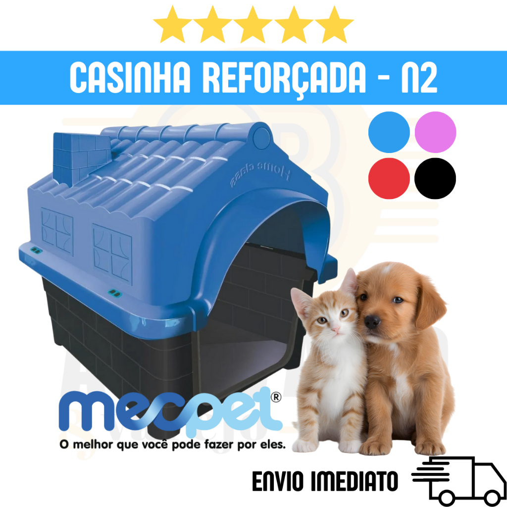 Casinha de Cachorro N2 Mec Pet | Ideal para Pets de Pequeno Porte e Filhotes | Compacta e Resistente