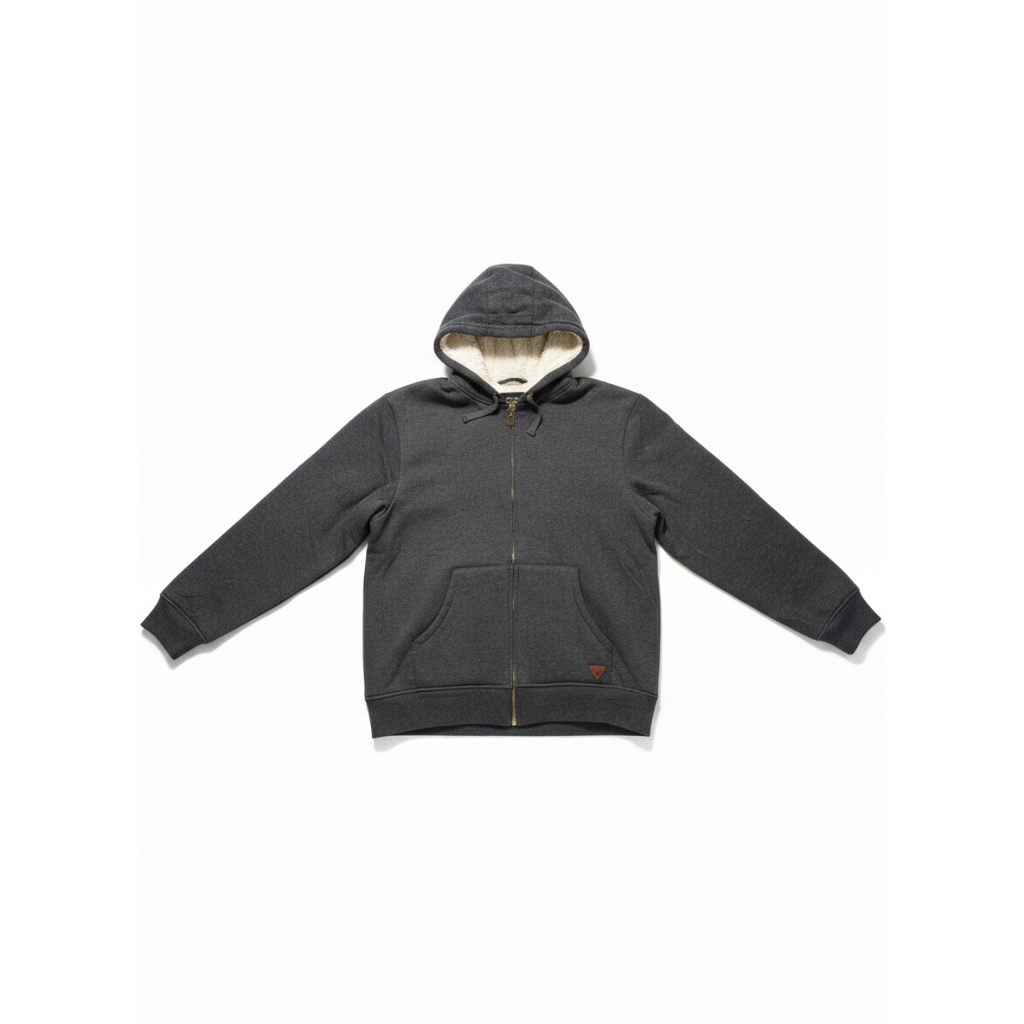 Moletom Masculino Forrado com Capuz e Zíper Frio Quentinho Casual Inverno