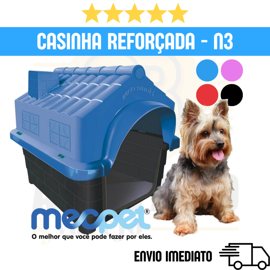 Casinha de Cachorro N3 Mec Pet | Pequeno Porte | Mais Espaço e Conforto | Resistente