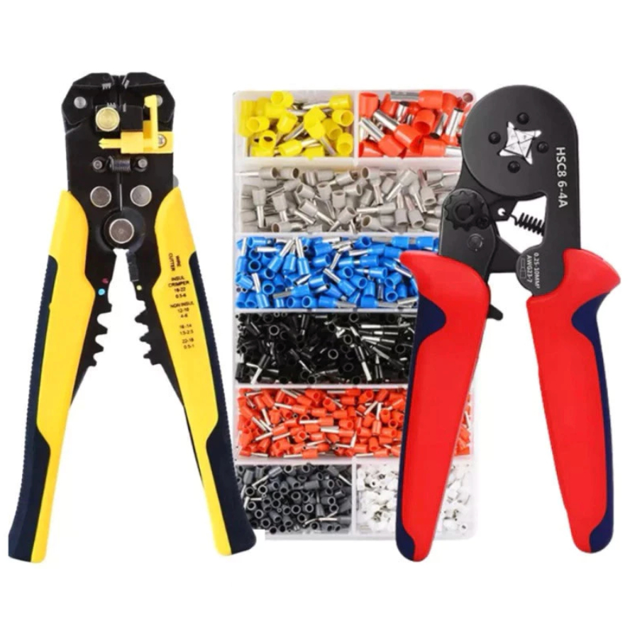 Kit 2 Alicate Crimpar + 1200 erminais Ilhos