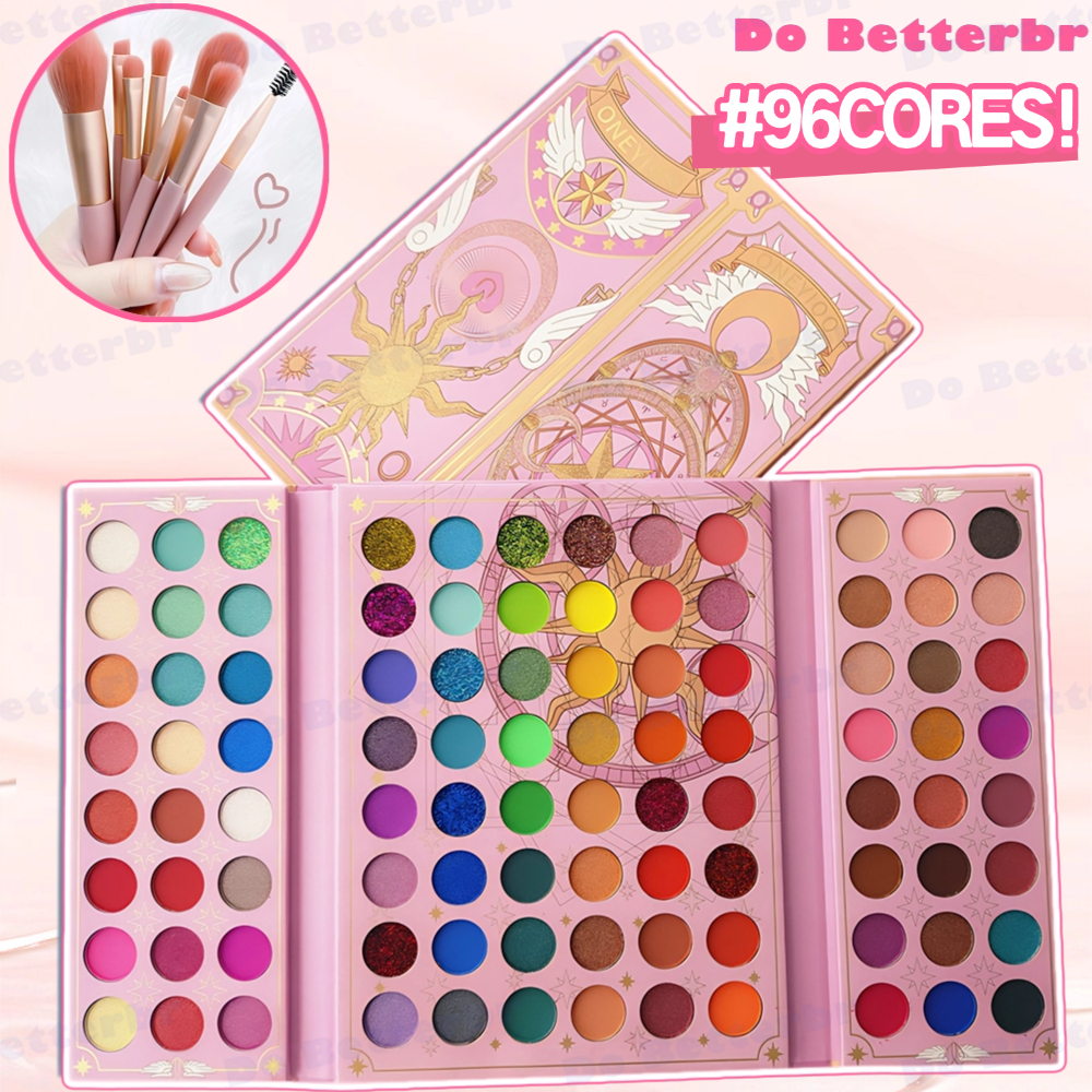 Paleta De Sombra De Olho Em 96 Cores Perolada / Fosca / Com Glitter / Longa Duração expirado até pelo menos 2031