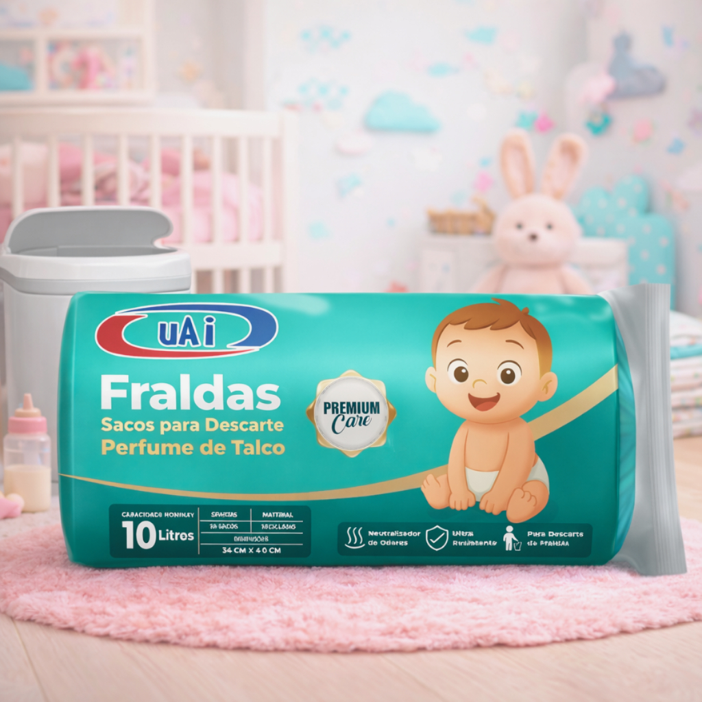Saco De Lixo 50 Unidades 10 Litros Tira Odor Perfumado Com Cheiro de Talco Econômico