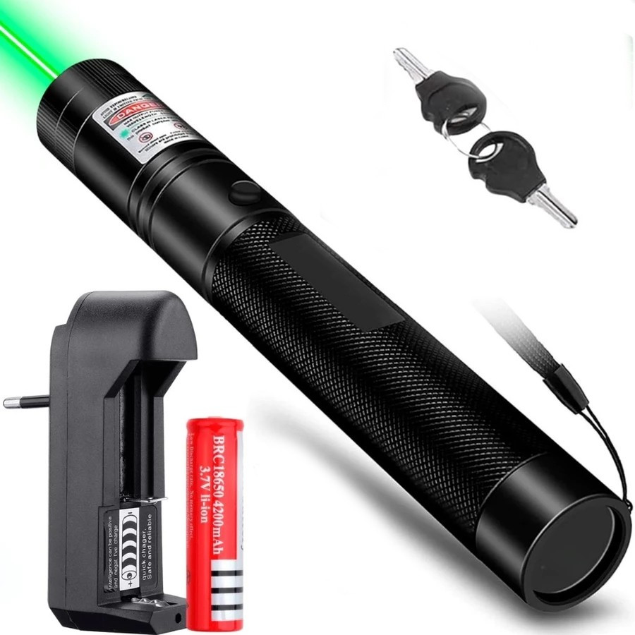 Caneta Laser Verde Potente - Maior Alcance e Visibilidade - Resistente à Água (IPX5) - Para Uso Externo e Sinalização