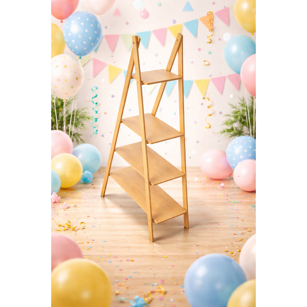 Escada 4 Andares Decoração Bolo Docinha Madeira Em mDf