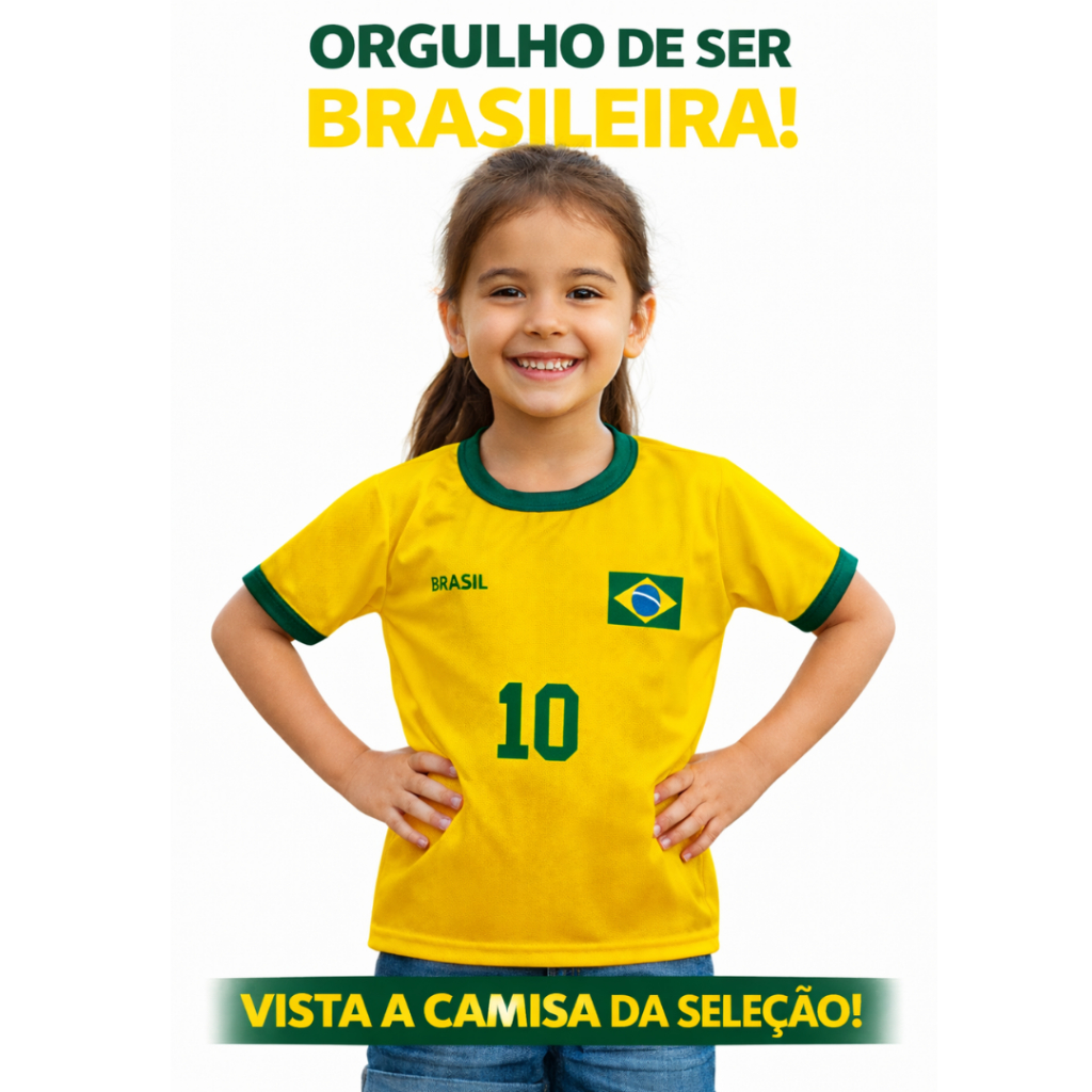 Camiseta Infantil do Brasil Feminina
