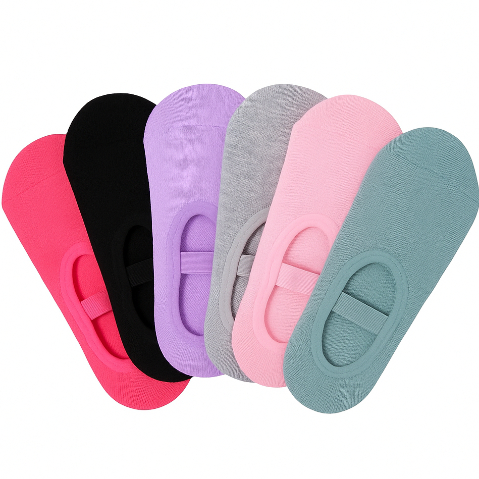 Kit Pares de Meias Sapatilha para Pilates Yoga Antiderrapante