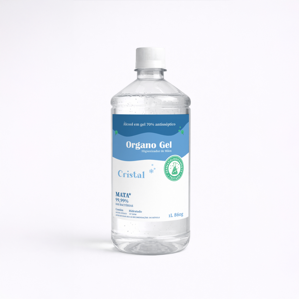 Álcool em Gel 70% - 1L Antisséptico Não Gruda