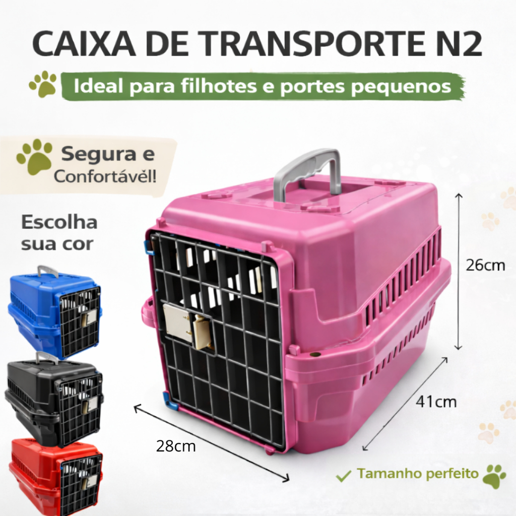Caixa de Transporte N2 Pet Filhotes Cachorros Pequenos e Gatos