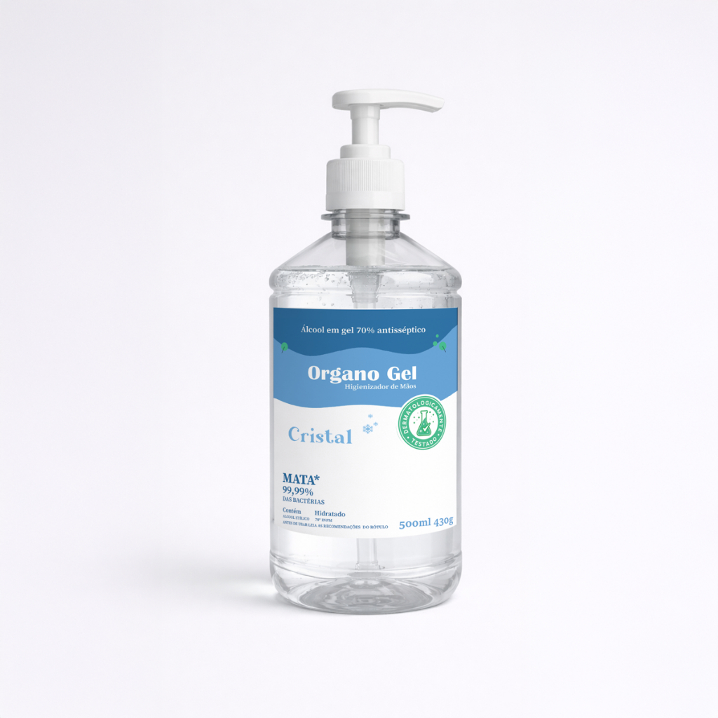 Álcool em Gel 70% - 500ml - Antisséptico Não Gruda e Não Deixa Melecado
