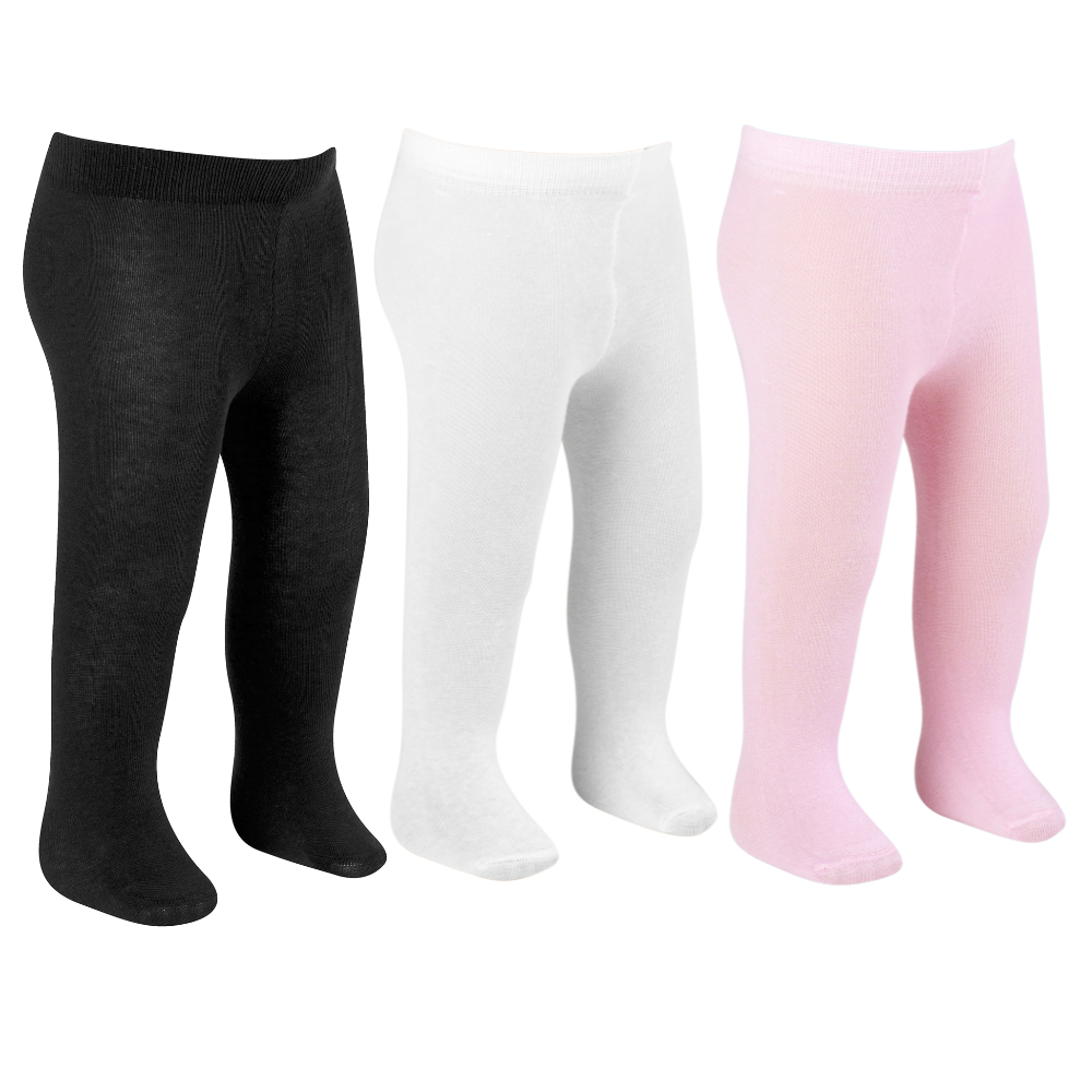 Kit 2 ou 3 Meia Calça Infantil e Bebê Algodão Menina 0-6 Anos Lisa e Textura Inverno Fio 30 Feminina