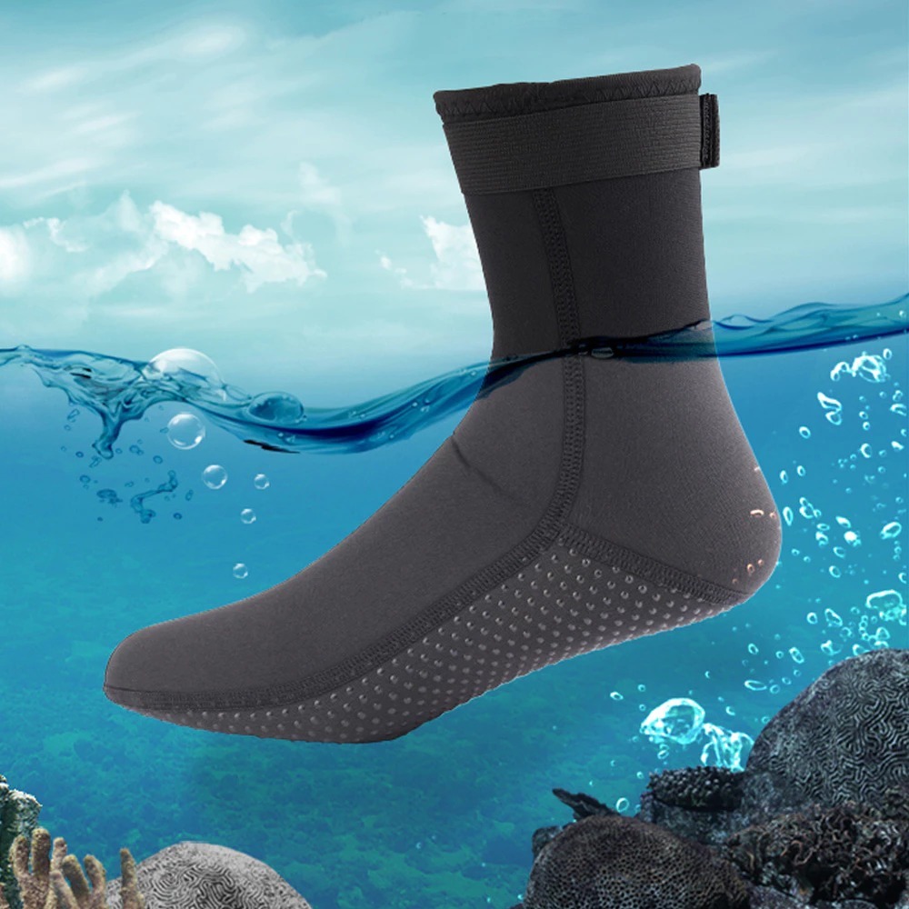 Meias de Mergulho de Neoprene 3MM com Proteção Antiderrapante