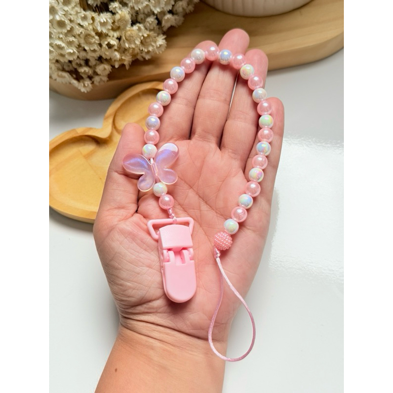 Prendedor de chupeta Personalizado para Menina Borboleta