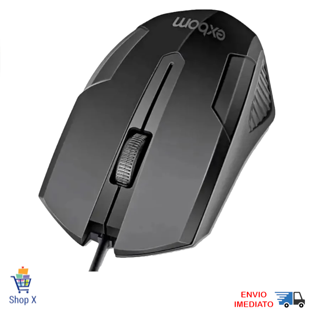 Mouse Gamer Com Fio Design Ergonômico 1200 DPI Ajustável Alta Precisão Cabo Resistente Mousepad