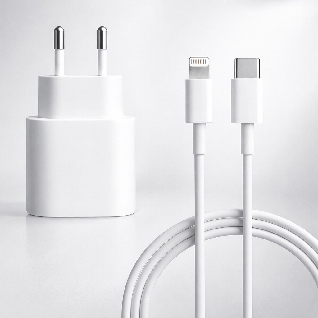 Kit Carregador Fonte e Cabo Lightning USB - C Turbo 20W Iphone 8 11 12 13 14