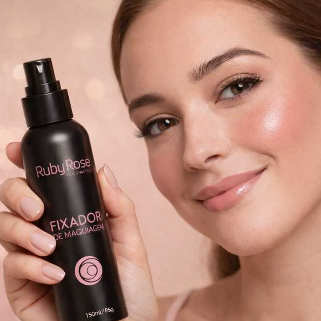 Spray Fixador de Maquiagem Ruby Rose 150ml | Longa Duração e Secagem Rápida