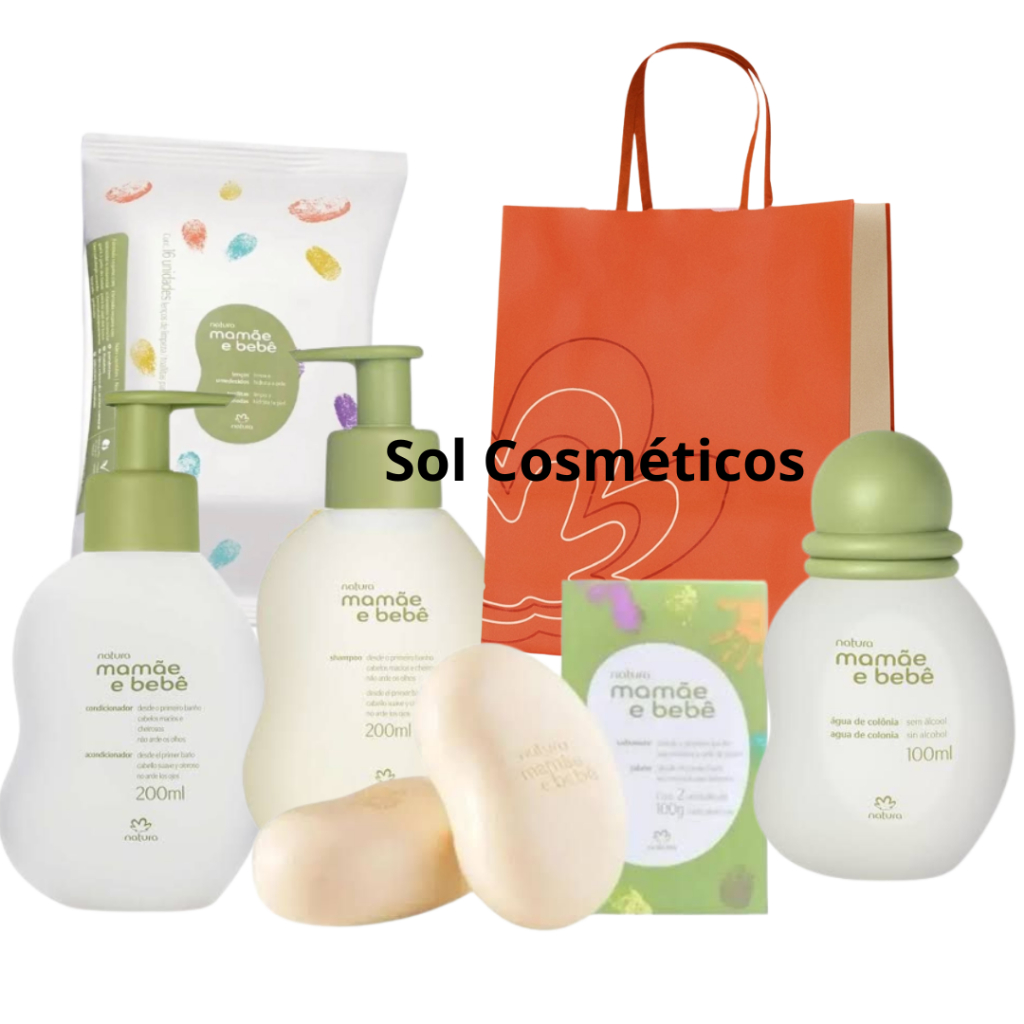 Kit Completo Mamãe e Bebê Natura: Shampoo, Condicionador, Colônia e Sabonete (4 itens)