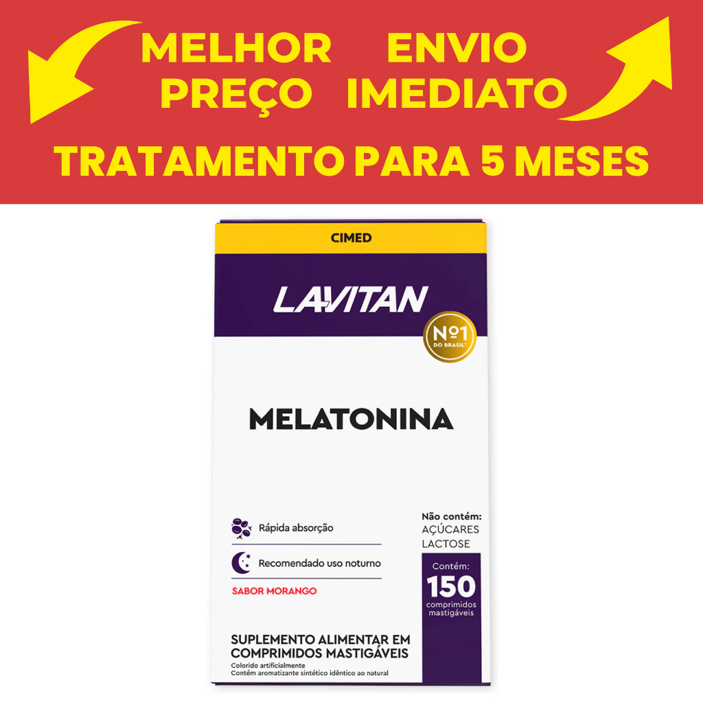 Lavitan Melatonina Sabor Morango 150 comprimidos Cimed