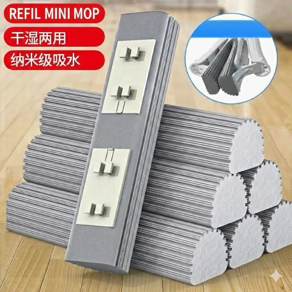 Refil Mini Esfregão Absorvente Mop Portátil A Mop Limpeza Multifuncional