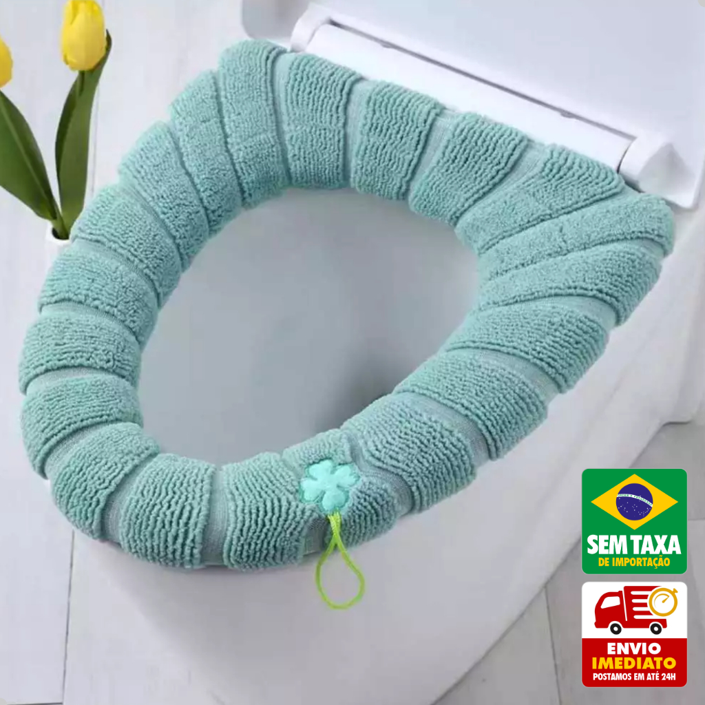 Capa Protetora para Vaso Sanitário em Poliéster Almofada Higiênica Confortável Lavável Banheiro