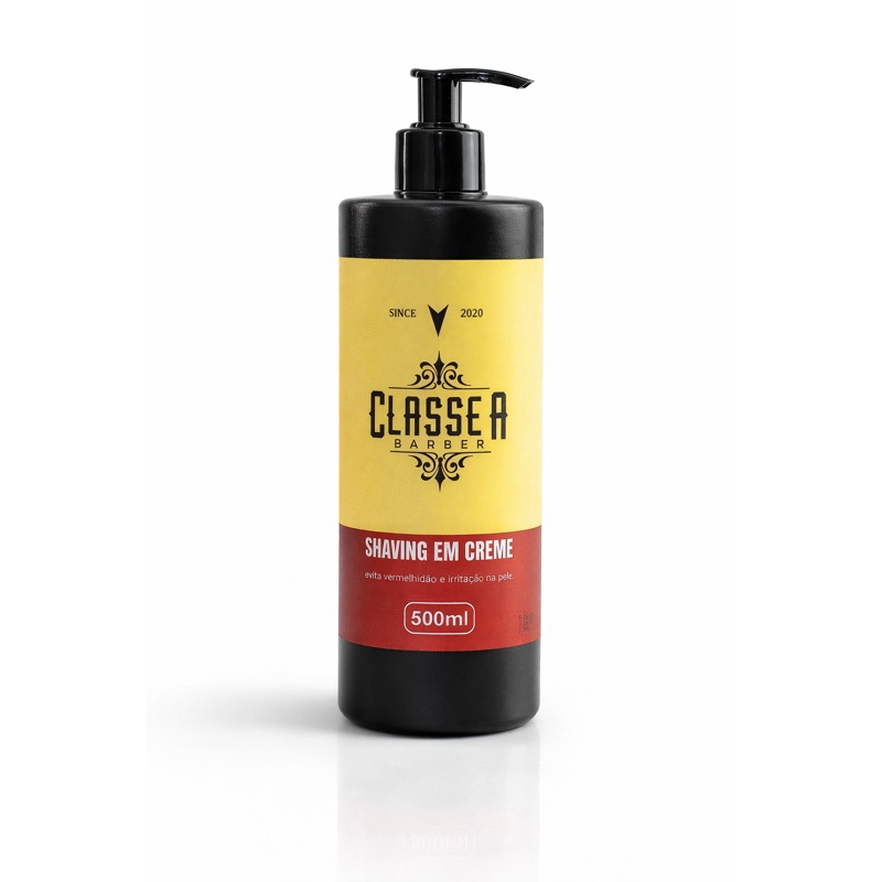 Shaving Em Creme Classe A 500ml Hidratante & Refrescante Pra Fazer Barba Pezinho E Navalhado