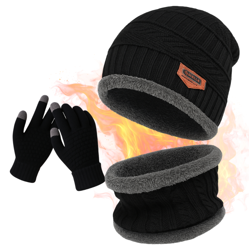 Kit Frio Inverno Touca Gorro + Luva Touch Celular + Cachecol Quentinho