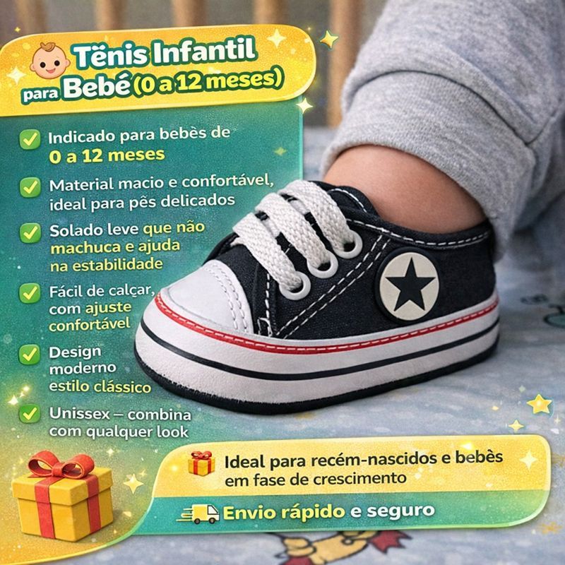 Tênis para bebê Unisex casual Menina e Menino Volta aulas escolinha