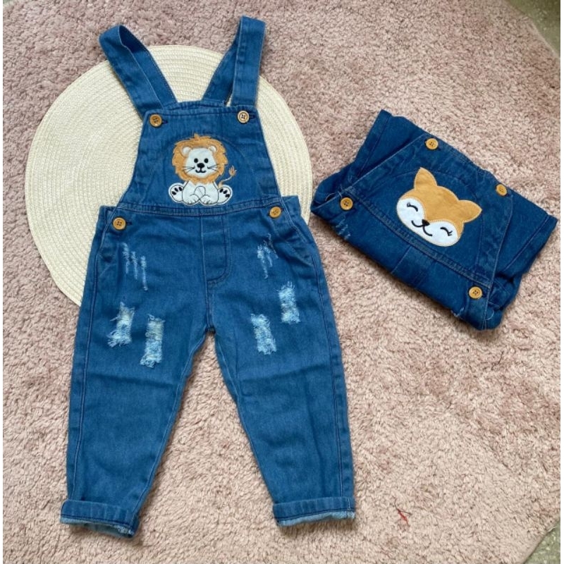 Macacão Jardineira Calça Jeans De Menino infatil 1 2 3 anos.