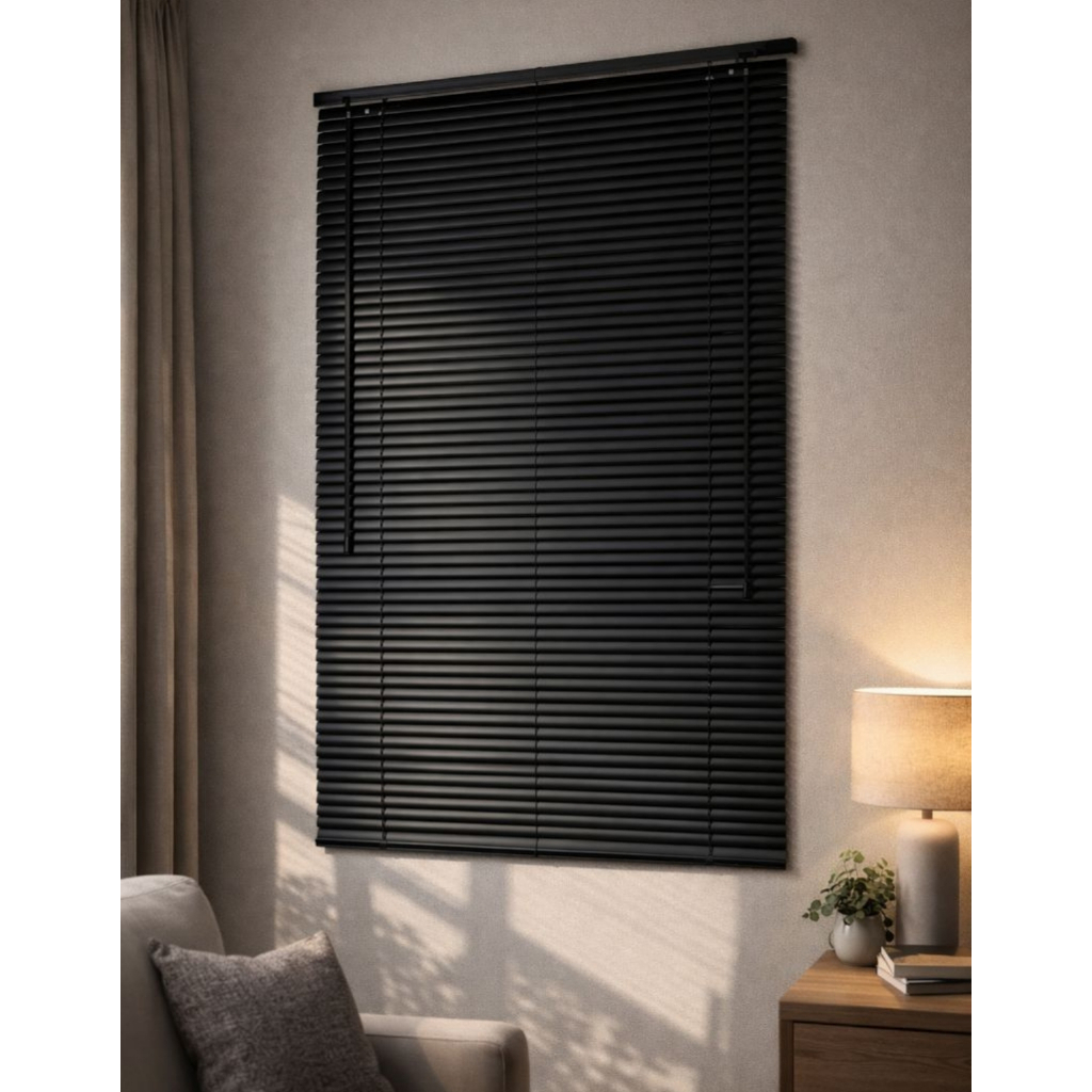 Cortina Persiana Horizontal Pvc Blackout 80x130 Janela Quarto Bloqueia 100% da Luz Solar Escurece Quarto Perfeito