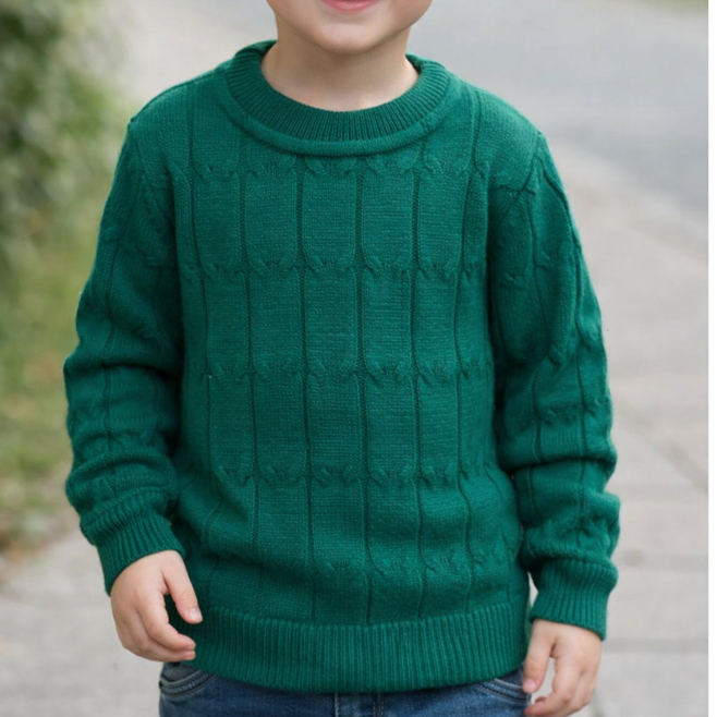 Suéter blusa infantil menino com tranças frio tricot trico