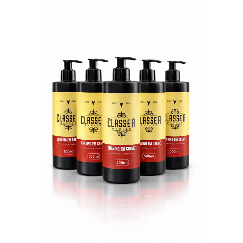 6x Shaving Em Creme Classe A 500m Creme De Barbear Pra Fazer Barba, Pezinho E Navalhado 6UN