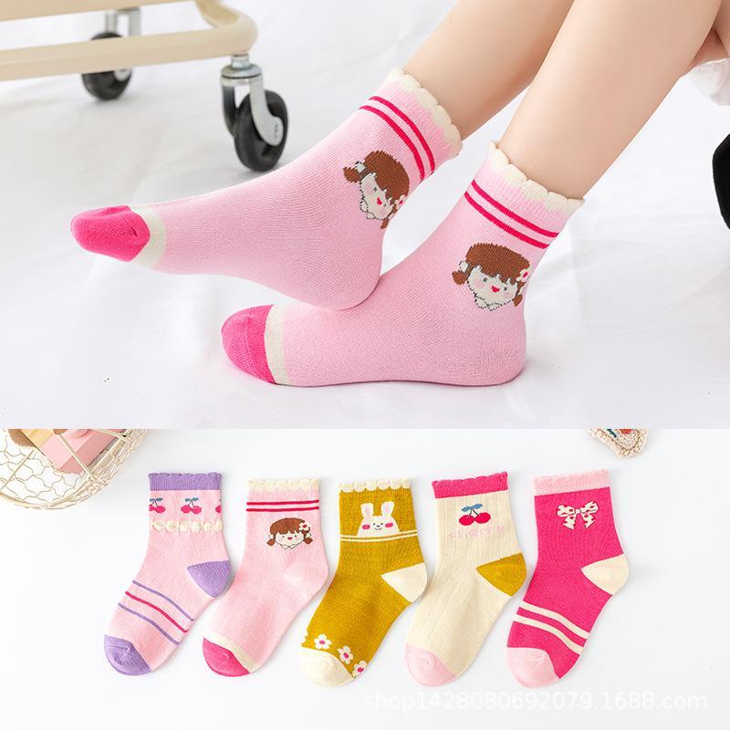 Kit Meia Infantil Feminina e Bebê Menina Meias Estampadas Coloridas Confortavel Algodão