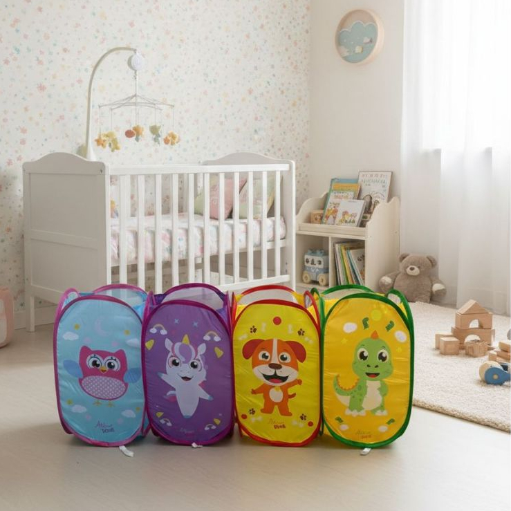 Cesto Organizador Brinquedos Roupas Infantil Dobrável Menino e Menina