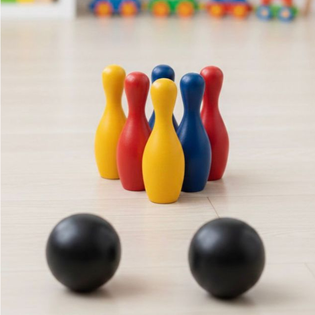 Jogo De Boliche Infantil com 6 pinos e 2 bolas Cores Primárias